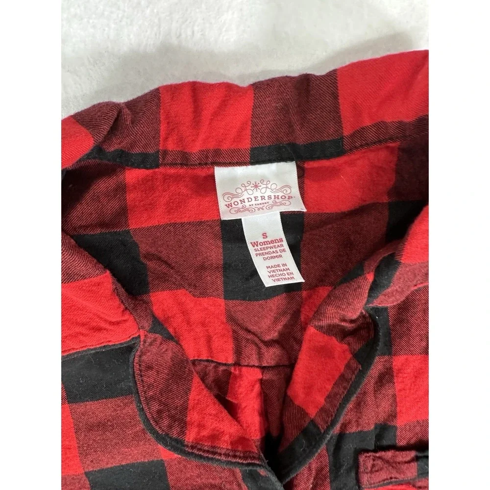 Wondershop Target Red Black Buffalo Plaid Flannel Nightgown Small S Pajamas